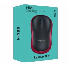 羅技 M185 無線鼠標(biāo) 紅黑色