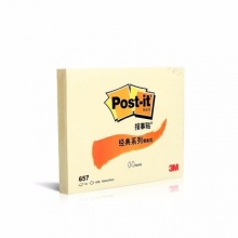 3M 657 報事貼便條紙 102*76mm 黃色 100張/本