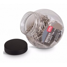 得力 0052 桶裝3#鍍鎳防銹回形針 200只/桶