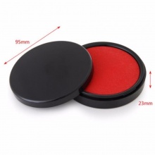 得力 9870 圓形塑殼秒干印臺 95mm 紅色