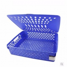 得力 923 加蓋公文籃 343×258×82mm 藍色