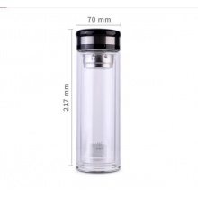 得力 6100 雙層隔熱玻璃杯 400ml