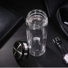 得力 6100 雙層隔熱玻璃杯 400ml