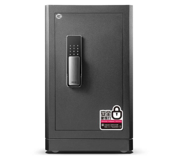 得力（deli）4115 指紋密碼雙重鎖控保險(xiǎn)箱 高52cm 黑色