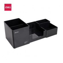 得力 9118 六格簡約桌面收納盒 黑色 
