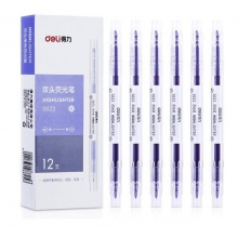 得力 S623 雙頭熒光筆 紫色 12支/盒