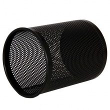 得力 909 金屬網(wǎng)狀圓型筆筒 黑色