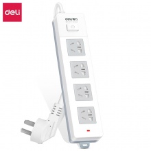 得力18244-03 單控四聯(lián)拖線板插座 3米 白色