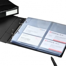 齊心 A1611 二段六格活頁名片冊(cè) 360名 黑色