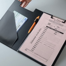 齊心(Comix) TR19 雙折式書(shū)寫(xiě)板夾 A4 直條紋 黑色