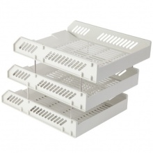 齊心(Comix) B2060 三層文件盤 灰色