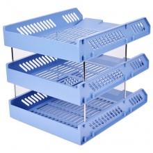 齊心(Comix) B2060 三層文件盤 藍(lán)色