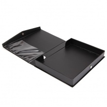 齊心(Comix) A1296 PVC磁扣式檔案盒 A4 黑色 35mm