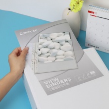 齊心（Comix）A0212 美式三面插袋2孔D型文件夾 A4 白色 1.5英寸