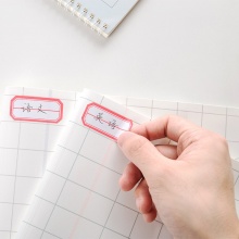 得力 7187 自粘性標貼 23*49mm 紅框