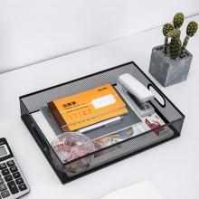 得力 79080 金屬方形文件籃 黑色