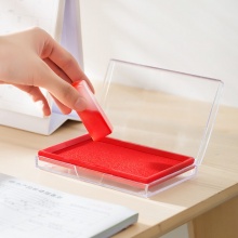 得力 9864 方形快干印臺 138*88mm 紅色