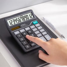 得力 837 桌面計(jì)算器 12位 黑色