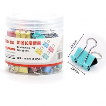 贊揚(yáng) 85115 長尾票夾 15mm 彩色 60只/筒