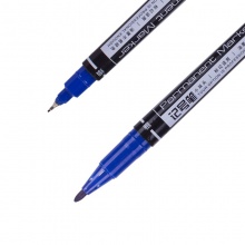 得力 6824 小雙頭油性記號筆 10支/盒 藍(lán)色 按盒銷售