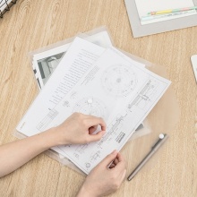 得力 5501 透明按扣公文袋 A4 白色 10個(gè)/包 按包銷售