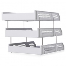 得力 9209 牢固加厚三層文件盤 淺灰