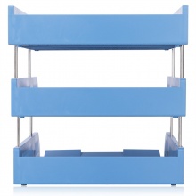 得力 9209 牢固加厚三層文件盤 藍(lán)色