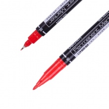 得力 6824 小雙頭油性記號(hào)筆 紅色 按支銷售