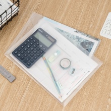 得力 5501 透明按扣公文袋 A4 白色