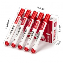 得力 6817 白板筆 2.0mm 紅色 10支/盒 按盒銷(xiāo)售