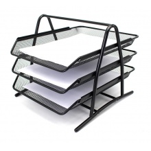 悠米(UMI) B15001D 金屬網(wǎng)格三層文件盤 黑色