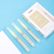 得力 S731 單頭細(xì)桿熒光筆 黃色 12支/盒