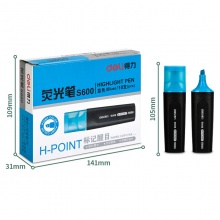 得力 S600 方頭熒光筆 5.0mm 藍色 按支銷售