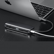 綠聯(lián) 40873 Type-C轉(zhuǎn)HDMI/VGA轉(zhuǎn)換器 9合1 深灰色