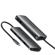 綠聯(lián) 40873 Type-C轉(zhuǎn)HDMI/VGA轉(zhuǎn)換器 9合1 深灰色