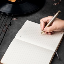 得力 7921 皮面筆記本 25K 棕黃色 160張