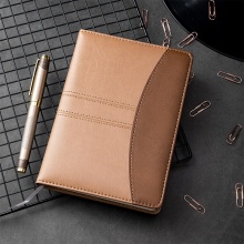 得力 7921 皮面筆記本 25K 棕黃色 160張