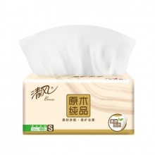 清風(fēng) BR38SC4 原木純品4層塑包面巾紙120抽 3包/提