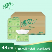 清風(fēng) BR38AE1 雙層塑包面紙 200抽/包 3包/提 16提/箱