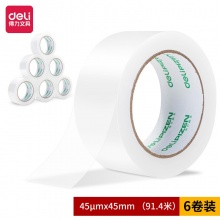 得力品正 30902 封箱膠帶 45mm*100y*45um 普透 6卷/筒