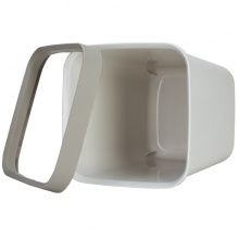 得力 18820 方形帶壓圈垃圾桶 10L 淺灰