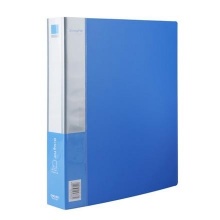 得力 5387 D型二孔文件夾+插袋  背寬40mm （藍色）